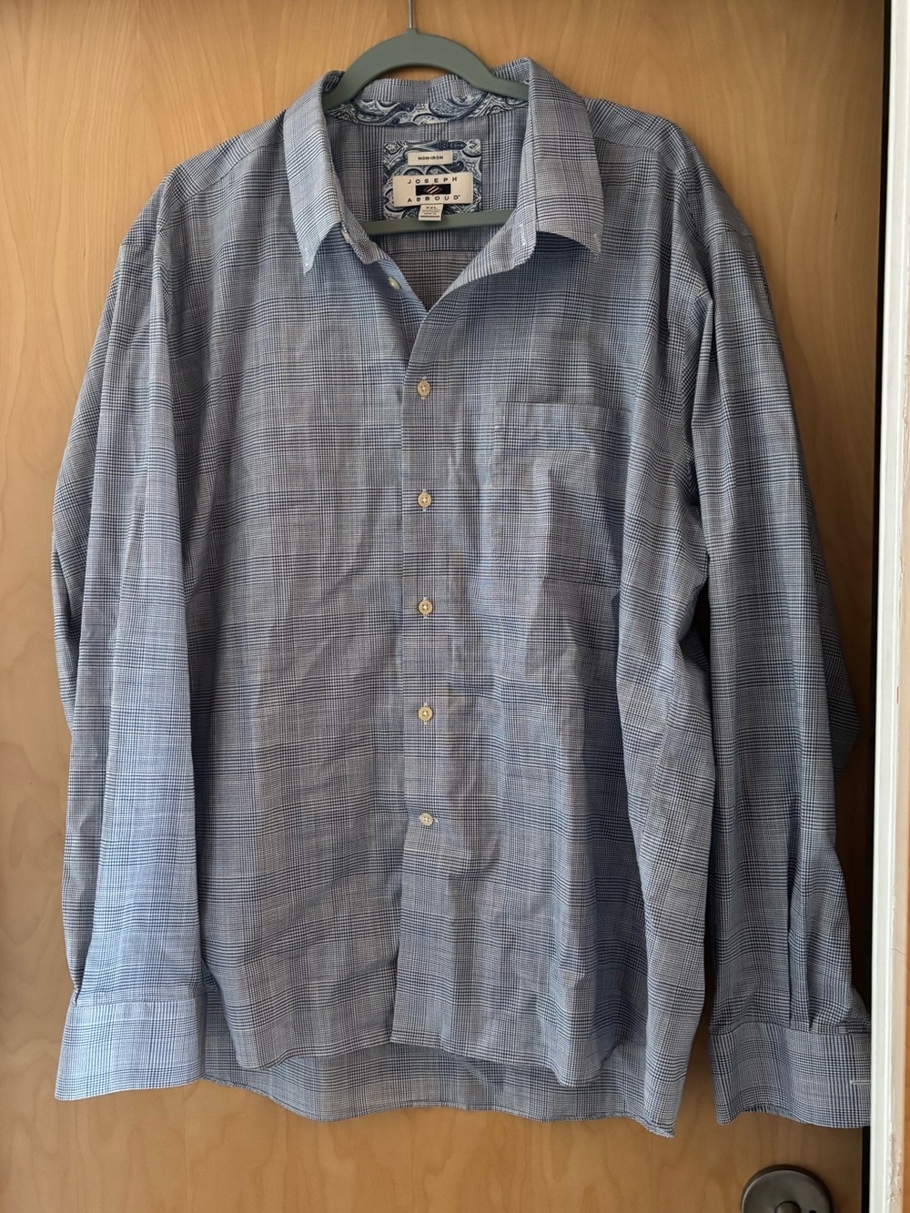 Joseph Abboud Blue Plaid Casual Button-Down Shirt